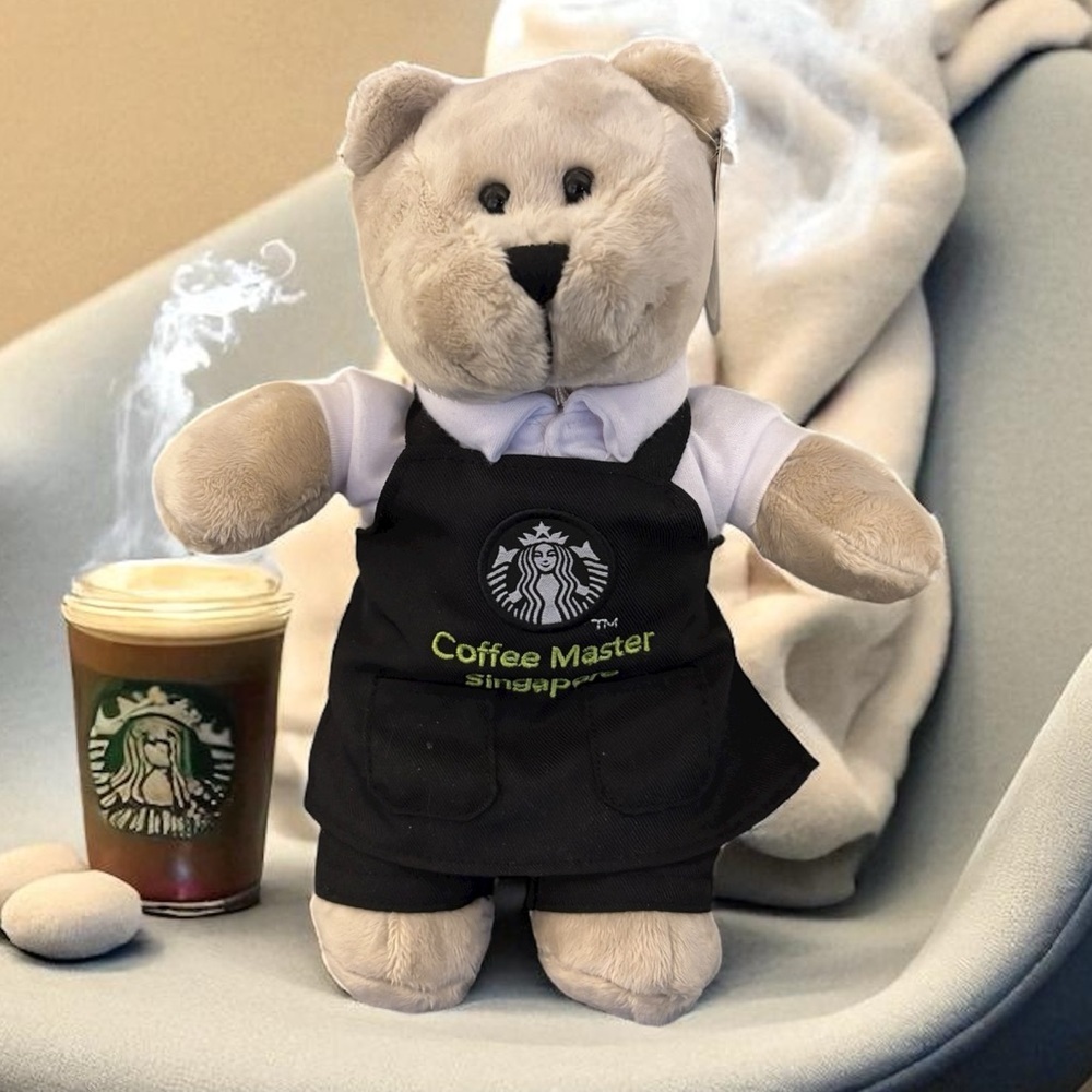 NWT Singapore STARBUCKS Bearista Bear 2024 Coffee Master Teddy Travel Logo Apron - Picture 12 of 12